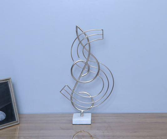Modern Decorative Gift Handicraft Silver Metal Music Alphabet Home Decor Object